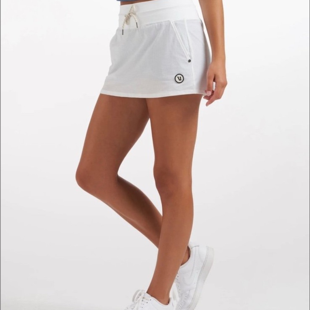 White Athletic Skirt with Logo
